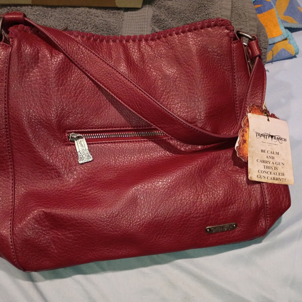 Trinity Ranch Burgundy Conceal Carry Purse NWT